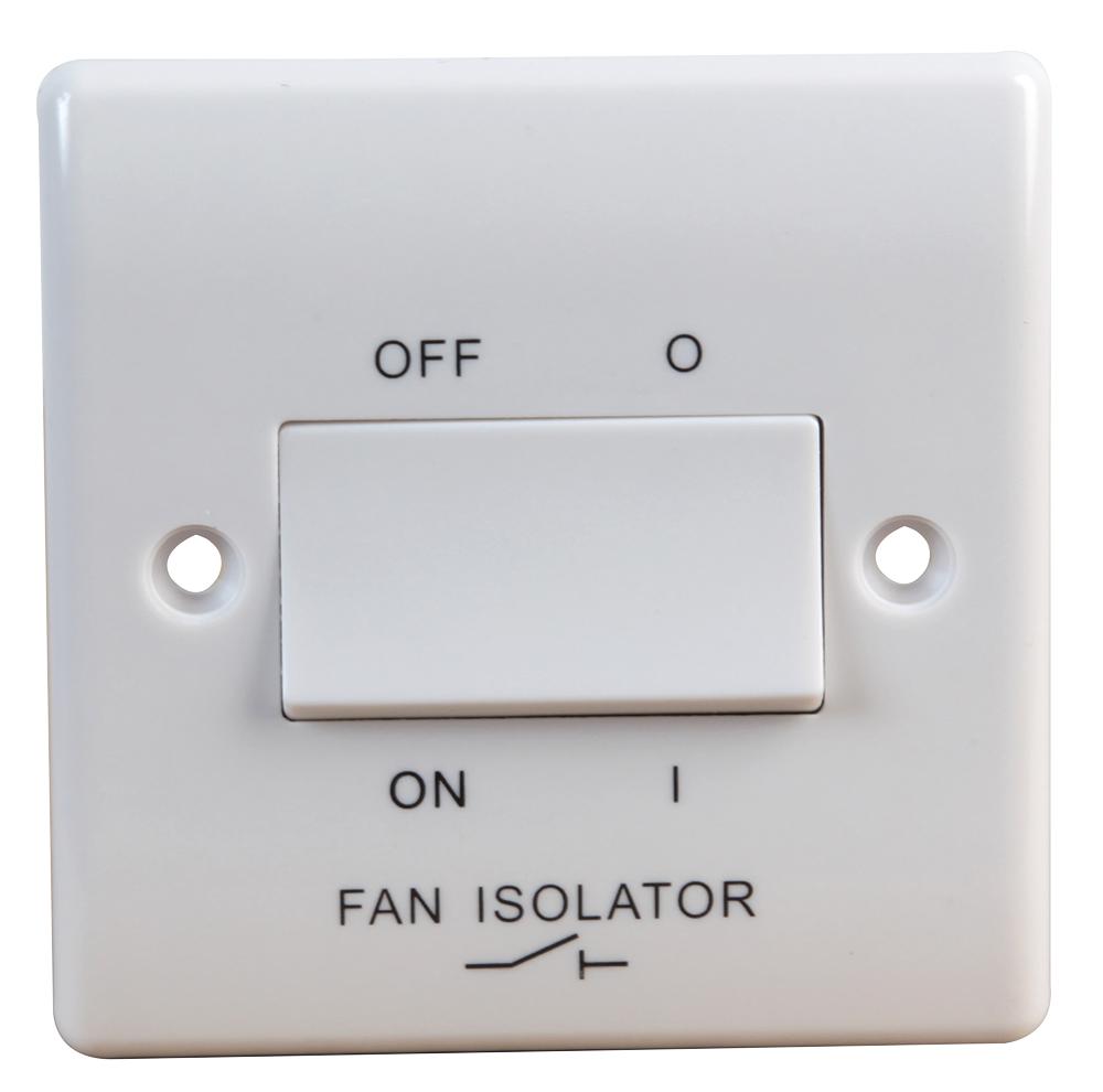 10X VOLEX VX1013 1 GANG ISOLATING FAN SWITCH 6A WHILE MOULDED
