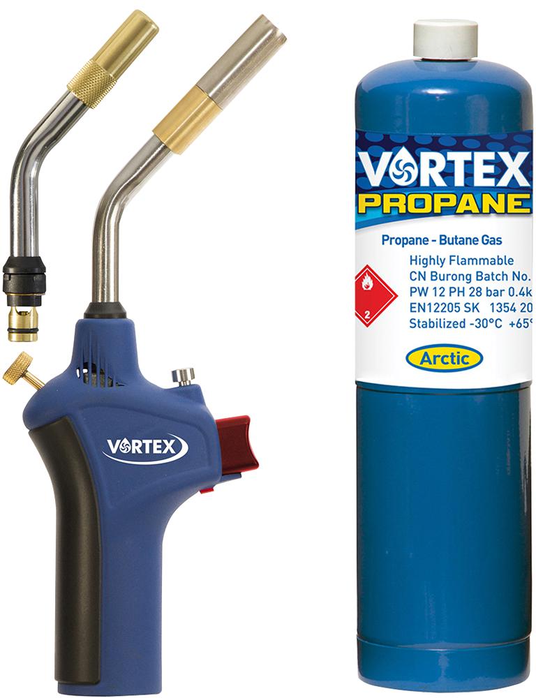VT3GBOXP - Vortex - Vortex Brazing Torch Kit & Propane Gas, 400g | CPC