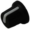 CR-BA-7C6-180D - Knob, 15.7mm, 'D', Black, White Line