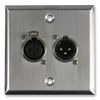 PSG08157 - AV Wall Plate with 1 x 3 Pin Male & Female XLR