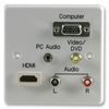 PELR0061 - 1 Gang Multimedia Wallplate, HDMI Socket, RCA Phono Sockets, Composite Video Socket, VGA Socket and 3.5mm Audio Stereo Jack Sock