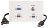 PELR0088 - 2 Gang Multimedia Wall Plate, HDMI / USB-A / VGA / 3.5mm Stereo Audio