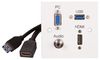 PELR0089 - 1 Gang Multimedia Wall Plate, HDMI Socket, USB Type A Socket, 15 Pin VGA Socket and 3.5mm Stereo Jack Socket