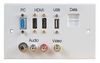 PELR0107 - 2 Gang Multimedia Wall Plate, 2x HDMI / VGA / USB-A / RJ45 / RCA / Composite Socket