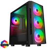 CITFLASH CITFLASH - Flash Micro ATX PC Gaming Case with aRGB Fans, Black