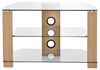 AVS-L630-600 / 3OC - Clear Glass and Oak 3 Shelf TV Stand - 600x500x400mm