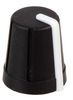 CR-R4-7 - Knob, Soft Touch, D Shaft, Black / White