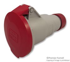 PE3264PVB - 32A, 415V, Cable Mount CEE Socket, 3P+E, Red, IP44