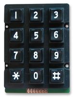 MCAK207NBBWWP - Keypad, IP67 Black Plastic 3x4