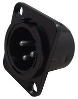 PSG01277 - XLR Chassis Plug, 3 Pole, Black, Metal