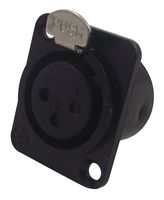 PSG01278 - XLR Chassis Socket, 3 Pole, Black, Metal
