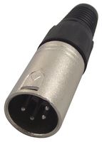 PSG01314 - 4 Pole XLR Plug with Black Coloured Strain Relief