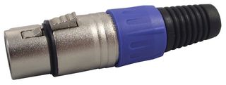 PSG01326 - 3 Pole XLR Socket with Blue Coloured Strain Relief