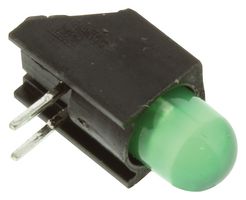 550-2207F - PCB Circuit Board LED Indicator, T1 / 3/4mm / 5mm, 2.1V, 10mA, Green