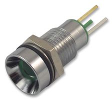 19050051 - LED Panel Mount Indicator, Satin Chrome Bezel, Green, 2.2 VDC, 8 mm, 20 mA, 32 mcd, IP67