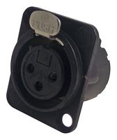 NC3FD-LX-BAG - XLR Socket, 3 Pole, Chassis, Black
