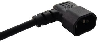10TA104A-2M - IEC C14 Right Angled Plug to Free End Mains Lead, 2m 10A Black