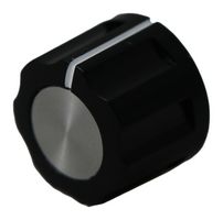 CF-X5-M-T18 - 16mm Knurled Instrument Knob, Splined Shaft, Black