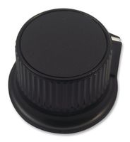 CP-LB28-6-6D - 28mm Instrument Knob, Black with Black Top, 6mm Round Shaft