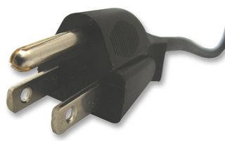 JA201 - 3 Pin USA Plug to Free End Mains Lead, 2m Black