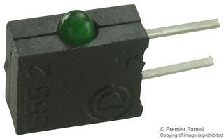 555-2303F - Circuit Board Indicator, Green, 1 LEDs, Through Hole, 2mm, 4.7 mA, 2.5 mcd