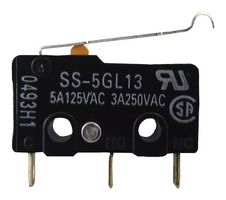 SS-5GL13 - Simulated Roller Lever Microswitch, SPDT, 250V, 5A