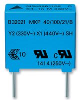 B32022A3103M - Safety Capacitor, Metallized PP, Radial Box - 2 Pin, 0.01 µF, ± 20%, Y2, Through Hole