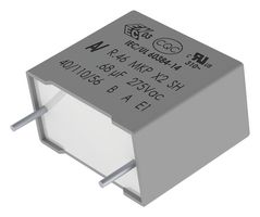R46KI310000M1K - Safety Capacitor, Metallized PP, Radial Box - 2 Pin, 0.1 uF, +/- 10%, X2, Through Hole