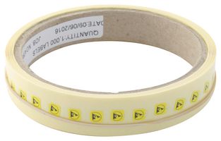055-0004 - 5mm x 5mm ESD Caution Symbol Self Adhesive Labels, Black/Yellow, x1000