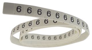 LHS3-1TW/6 - Pre-Printed Heat Shrink Cable Marker, 6, White, 3mm, 100 Pack