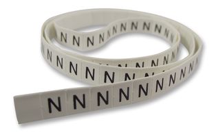 LHS3-1TW/N - Pre-Printed Heat Shrink Cable Marker, N, White, 3mm, 100 Pack