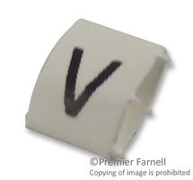 LHS3-1TW/V - Pre-Printed Heat Shrink Cable Marker, V, White, 3mm, 100 Pack