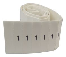 LHS12-4TW/1 - Pre-Printed Heat Shrink Cable Marker, 1, White, 12mm, 100 Pack