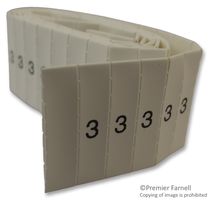 LHS12-4TW/3 - Pre-Printed Heat Shrink Cable Marker, 3, White, 12mm, 100 Pack