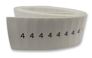 LHS12-4TW/4 - Pre-Printed Heat Shrink Cable Marker, 4, White, 12mm, 100 Pack