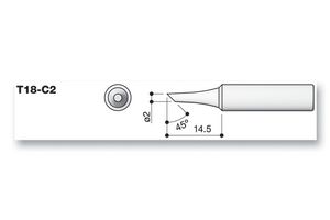 T18-C2 - Soldering Tip, Bevel, 2mm