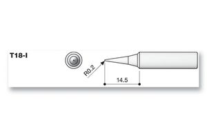T18-I - Soldering Tip, Conical, 0.2mm