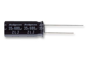 35ZLJ100M6.3X11 - Electrolytic Capacitor, Miniature, 100 uF, 35 V, +/- 20%, Radial Leaded, 7000 hours @ 105°C, Polar