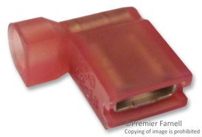FLDNY1-250A - Push On Crimp Terminal, Female 90 Degree, 6.35mm x 0.8mm, Red, x100
