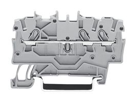 2000-1401 - 4 Conduct Through Terminal Block, Push in Cage Clamp, 35mm DIN Rail Mount, 24AWG to 16AWG, 800V, 13.5A, Grey