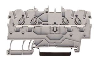 2000-1404 - 4 Conduct Through Terminal Block, Push in Cage Clamp, 35mm DIN Rail Mount, 24AWG to 16AWG, 800V, 13.5A, Blue