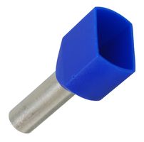 TWE2.5-10 - Wire Ferrule, Twin Entry, Twin Wire, 14 AWG, 2.5 mm², 10 mm, Blue, 100 Pack