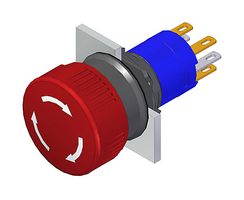51-253.022 - Emergency Stop Button Switch, 1NO / 1NC, OFF ON, 5A, 250V AC