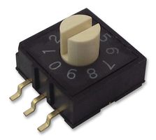 MCRM3MAF-10R-V-B - 10 Position Rotary Coded Switch, SMD, BCD, 24V DC, 25mA, 3x3
