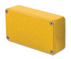 1590XXYL - IP54 Yellow Stomp Box Aluminium Instrument Enclosure - 145x121x39mm