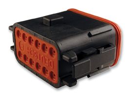 DT06-12SB-CE06 - Automotive Connector Housing, Thin Wall, Black, DT, Plug, 12 Ways, DT Series Socket Contacts