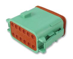 DT06-12SC-CE06 - Automotive Connector Housing, Thin Wall, Green, DT, Plug, 12 Ways, DT Series Socket Contacts