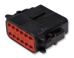 DTM06-12SB - Automotive Connector Housing, B Key, DTM, Plug, 12 Ways, DT Series Socket Contacts