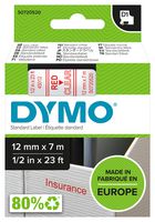 S0720520 - D1 Standard Label Tape - 12mm x 7m Red on Clear
