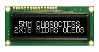 MCOB21605GX-EWP - OLED Display Module, 16x2, White on Black, 3V to 5V, Parallel